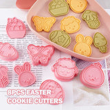 Easter Cookie Cutters Set of 8 – Push-Type Biscuit Molds for Kids & Family Baking
